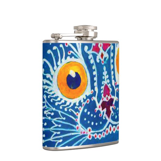 青いゴシック猫 フラスク (右)