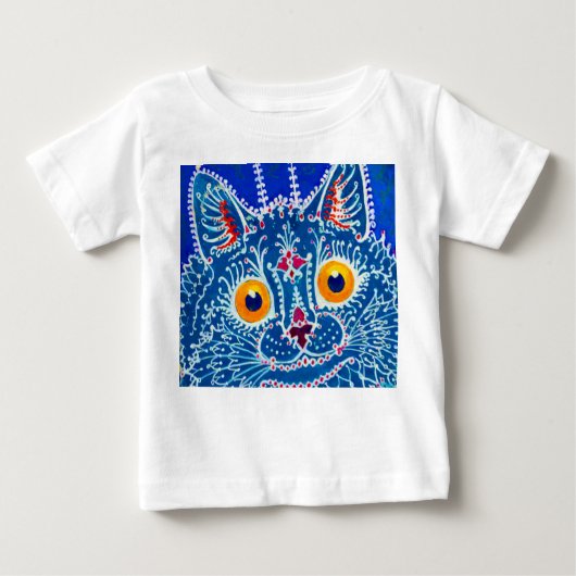 青いゴシック猫 ベビーTシャツ (正面)