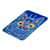 青いゴシック猫 マグネット (左側)