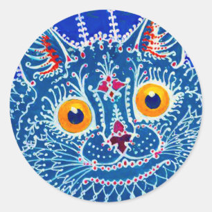 青いゴシック猫 ラウンドシール