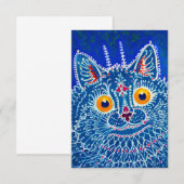 青いゴシック猫 招待状 (正面/裏面)