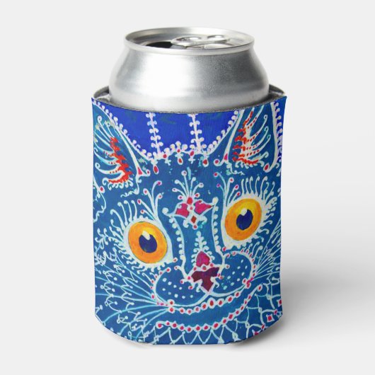 青いゴシック猫 缶クーラー (缶正面)
