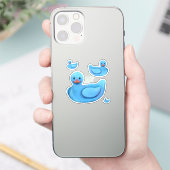 青いゴム製のアヒル シール (スマートフォン)