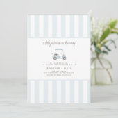 青いゴルフカートの小さなパター途中 招待状 (スタンド正面)