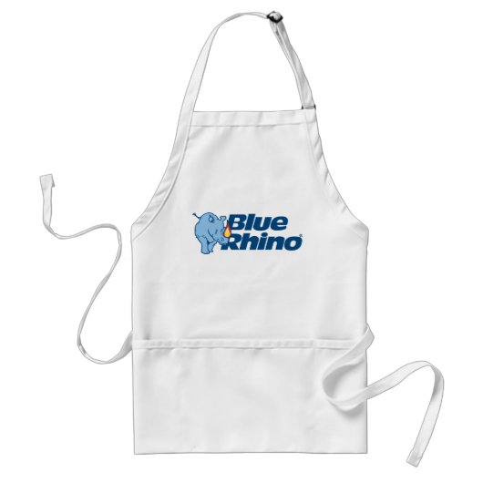 青いサイの白 スタンダードエプロン (正面)