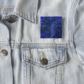 青いサイバーの回路基板　テクノロジーアート　エレクトロニクス 缶バッジ (インサイチュ)