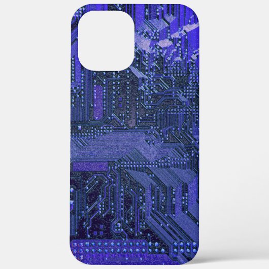 青いサイバーの回路基板　テクノロジーアート　エレクトロニクス Case-Mate iPhoneケース (裏面)