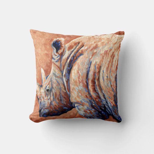 青いサイ クッション (正面)