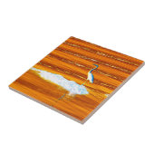 青いサギ立ち瓦 タイル (側面)