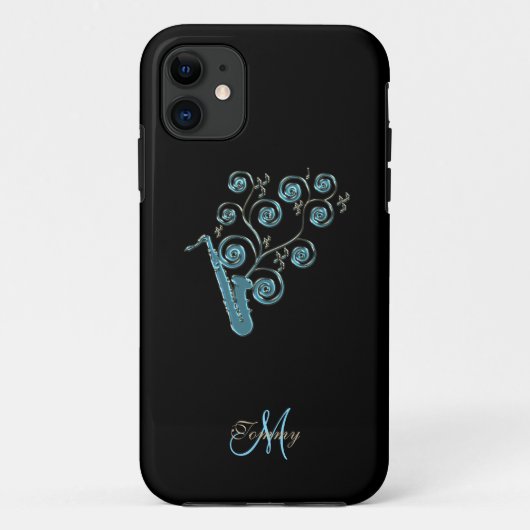 青いサクソフォーンパーソナライズな音楽iPhone 5の場合 Case-Mate iPhoneケース (裏面)