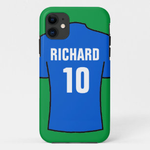 青いサッカーシャツのケース-Mate iPhoneケース iPhone 11 ケース