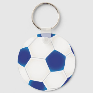 青いサッカーボール キーホルダー