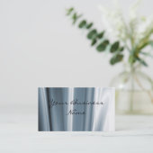 青いサテンの名刺 名刺 (スタンド正面)