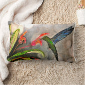 青いサファイアのハチドリの枕 ランバークッション (ブランケット)