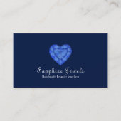 青いサファイアのハートの宝石のジュエリーの名刺 名刺 (正面)