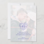 青いサファイアハート記念45年写真 サンキューカード (裏面)