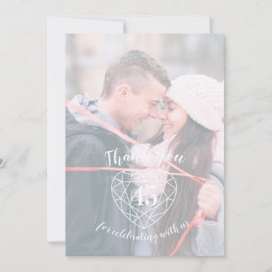 青いサファイアハート記念45年写真 サンキューカード