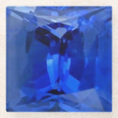 青いサファイア1 ガラスコースター (正面)