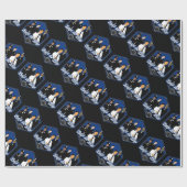 青いサポート警官を支持して下さい ラッピングペーパー (フラット)