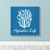 青いサンゴの水中競技生活 キャンバスプリント (インサイチュ (ウッドフロア))