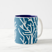 青いサンゴの水中競技生活 ツートーンマグカップ (正面右)