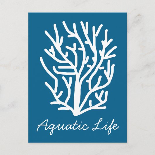 青いサンゴの水中競技生活 ポストカード (正面)