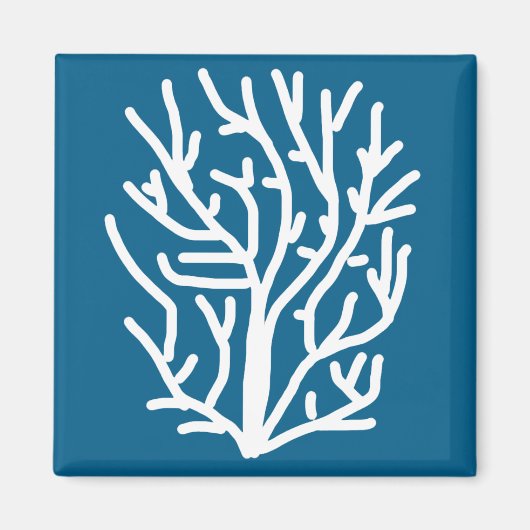 青いサンゴの水中競技生活 マグネット (正面)