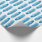 青いサーフボードの夏のビーチの芸術 ラッピングペーパー (角)