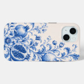 青いザクロの植物画柄フォンケース Case-Mate iPhoneケース (裏面 (横))