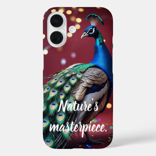 青いシアワセイキ（青藍色の孔雀の羽根）アート iPhone 16 ケース Case-Mate iPhoneケース (裏面)
