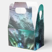 青いシアンから銀色の灰色のTにパール岩のテクスチャ フェイバーボックス (オープン)