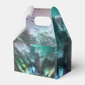 青いシアンから銀色の灰色のTにパール岩のテクスチャ フェイバーボックス (正面サイド)