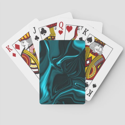 青いシアンとダークファンドの曲線または起伏 トランプ (裏面)