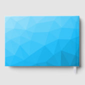 青いシアンのジオメトリメッシュの三角形のカスタム文字 ゲストブック (裏面)