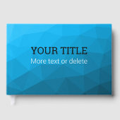 青いシアンのジオメトリメッシュの三角形のカスタム文字 ゲストブック (正面)