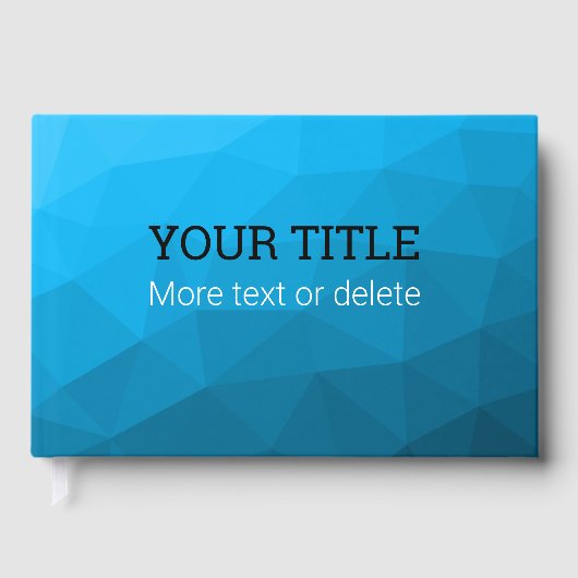 青いシアンのジオメトリメッシュの三角形のカスタム文字 ゲストブック (正面)