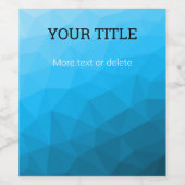 青いシアンのジオメトリメッシュの三角形のカスタム文字 ワインラベル (シングルラベル)