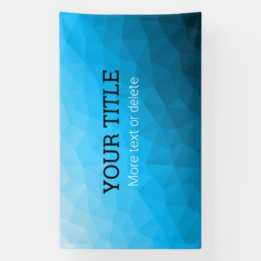 青いシアンのジオメトリメッシュの三角形のカスタム文字 横断幕 (縦)