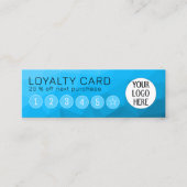 青いシアン色のグラデーションジオメトリックメッシュカスタムロゴ ロイヤリティカード (正面)