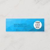 青いシアン色のグラデーションジオメトリックメッシュカスタムロゴ ロイヤリティカード (裏面)
