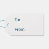 青いシアン色のグラデーションジオメトリメッシュパターンモノグラム ギフトタグ (裏面横)