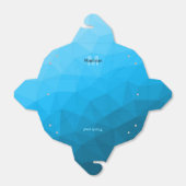 青いシアン色のグラデーションジオメトリメッシュパターンモノグラム フェイバーボックス (折り畳みなし)