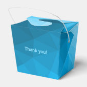 青いシアン色のグラデーションジオメトリメッシュパターンモノグラム フェイバーボックス (裏面サイド)