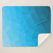 青いシアン色のグラデーションジオメトリメッシュパターン三角形 シェルパブランケット (正面(横))