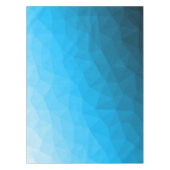 青いシアン色のグラデーションジオメトリメッシュパターン三角形 テーブルクロス (正面)