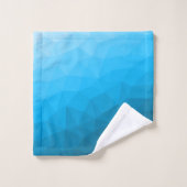 青いシアン色のグラデーションジオメトリメッシュパターン三角形 バスタオルセット (ウォッシュタオル)