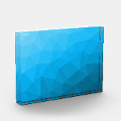 青いシアン色のグラデーションジオメトリメッシュパターン三角形 フォトブロック (左)