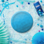 青いシアン色のグラデーションジオメトリメッシュパターン三角形 ペーパープレート<br><div class="desc">ライトダークブルーのグラディエントを持つ三角形のジオメトリックメッシュグラデーション。パターングラデーション、メッシュ、三角形、ジオメトリ、ジオメトリック、グラデーショクールン、三角形、明るい、青、シアン</div>