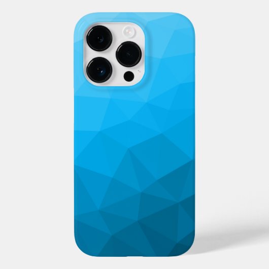 青いシアン色のグラデーションジオメトリメッシュパターン三角形 Case-Mate iPhoneケース (裏面)