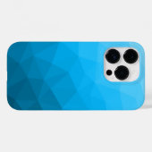 青いシアン色のグラデーションジオメトリメッシュパターン三角形 Case-Mate iPhoneケース (裏面 (横))